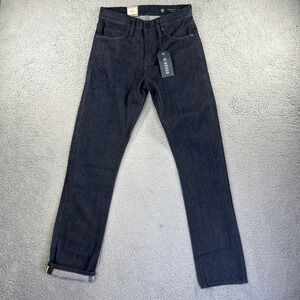 Roark Jeans Mens 28x32 Dark Blue Raw Denim Selvedge‎ HWY 128 Straight Fit NEW